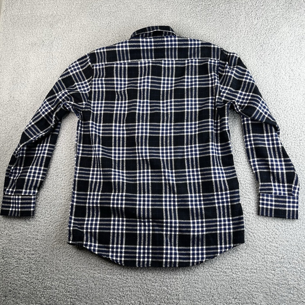 U & Shark Mens Shirt Yachting Royal Flannel Long Sleeve Size 40/Large Plaid - Picture 4 of 11